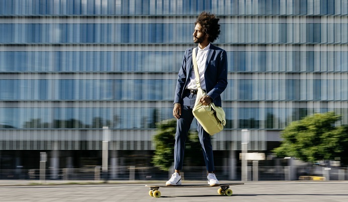 Man riding a skateboard